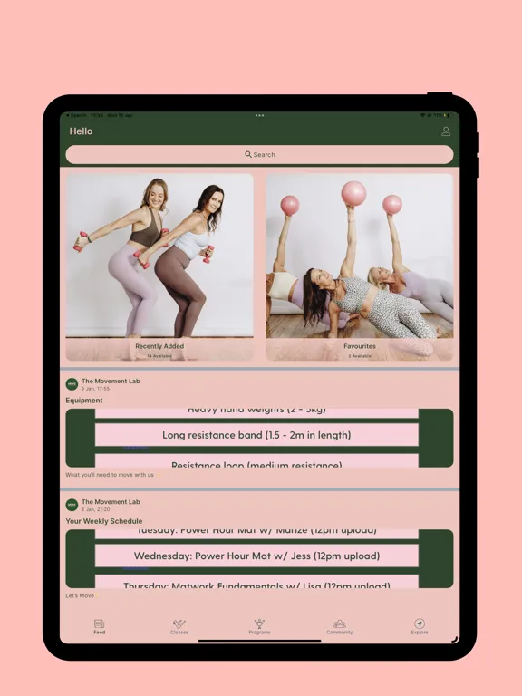 The Movement Lab On-Demand iPad  Screenshots