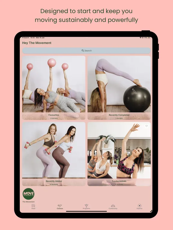 The Movement Lab On-Demand iPad  Screenshots