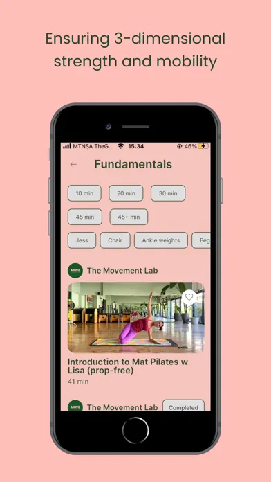 The Movement Lab On-Demand Screenshots