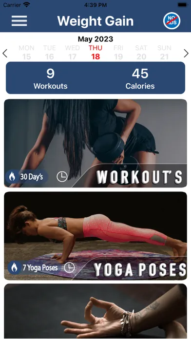 Zrzuty ekranu Weight Gain Workouts Food Diet