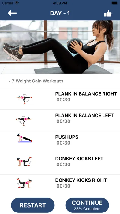 Zrzuty ekranu Weight Gain Workouts Food Diet