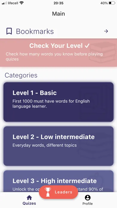 Ảnh chụp màn hình của Learn Top 5000 English Words