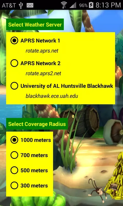 Ảnh chụp màn hình của Weather Monkey APRS