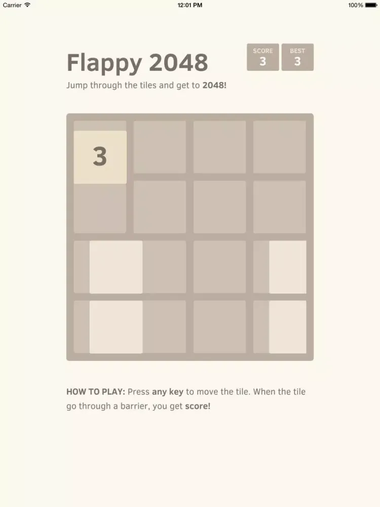 Скриншоты Flappy 2048 : Fly to 2048 and don't touch any white tile. iPad 