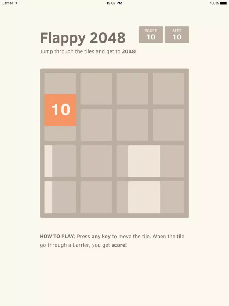 Скриншоты Flappy 2048 : Fly to 2048 and don't touch any white tile. iPad 