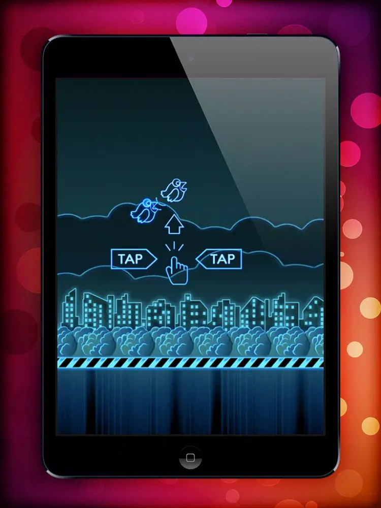 Capturas de pantalla de Tappy Bird Neon iPad 