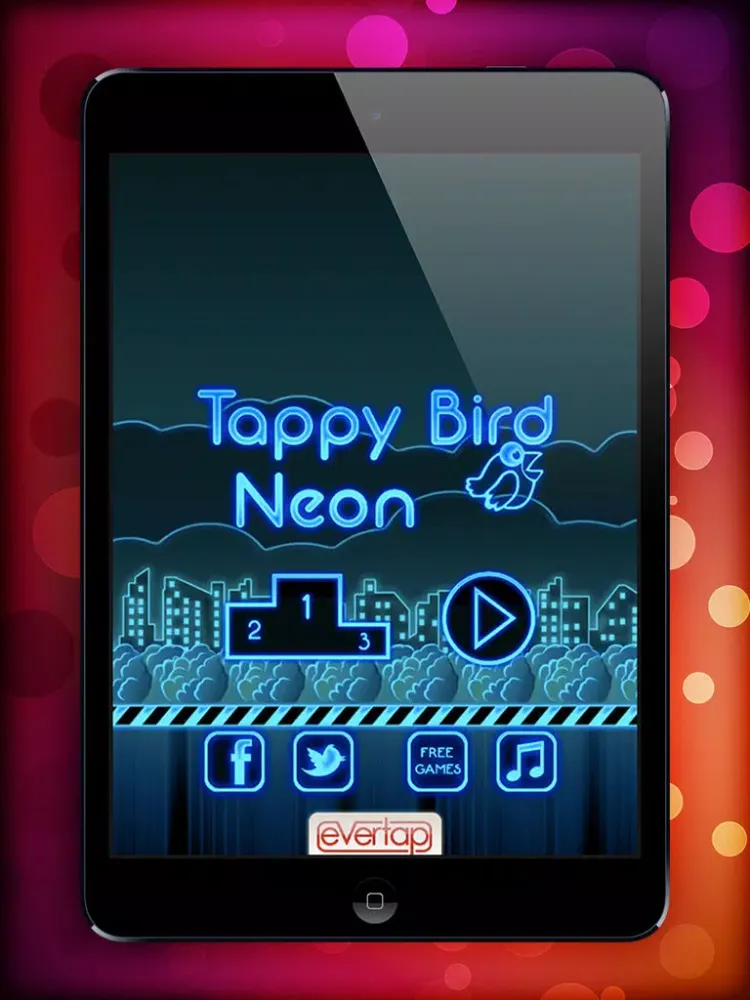 Capturas de pantalla de Tappy Bird Neon iPad 