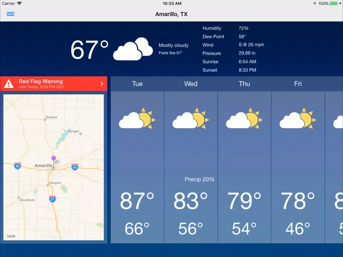 Ảnh chụp màn hình của FLASH Weather Alerts iPad 