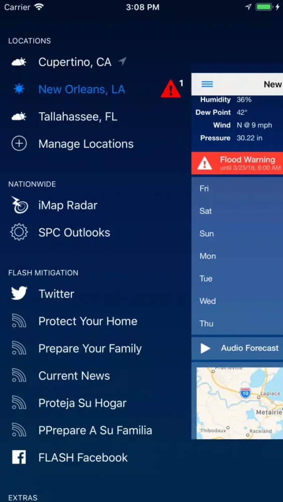 Ảnh chụp màn hình của FLASH Weather Alerts