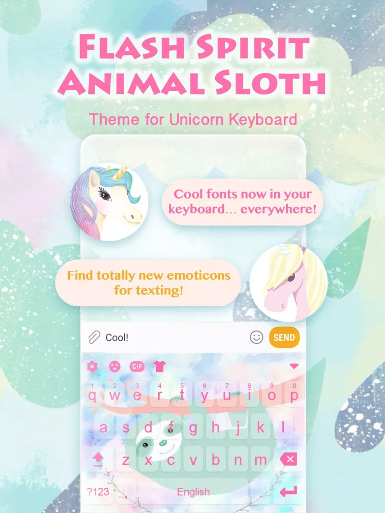 Capturas de tela do Flash Spirit Animal Sloth Keyb