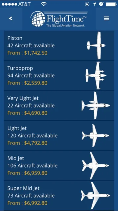 FlightTime Smarter Private Jet Ekran Görüntüleri