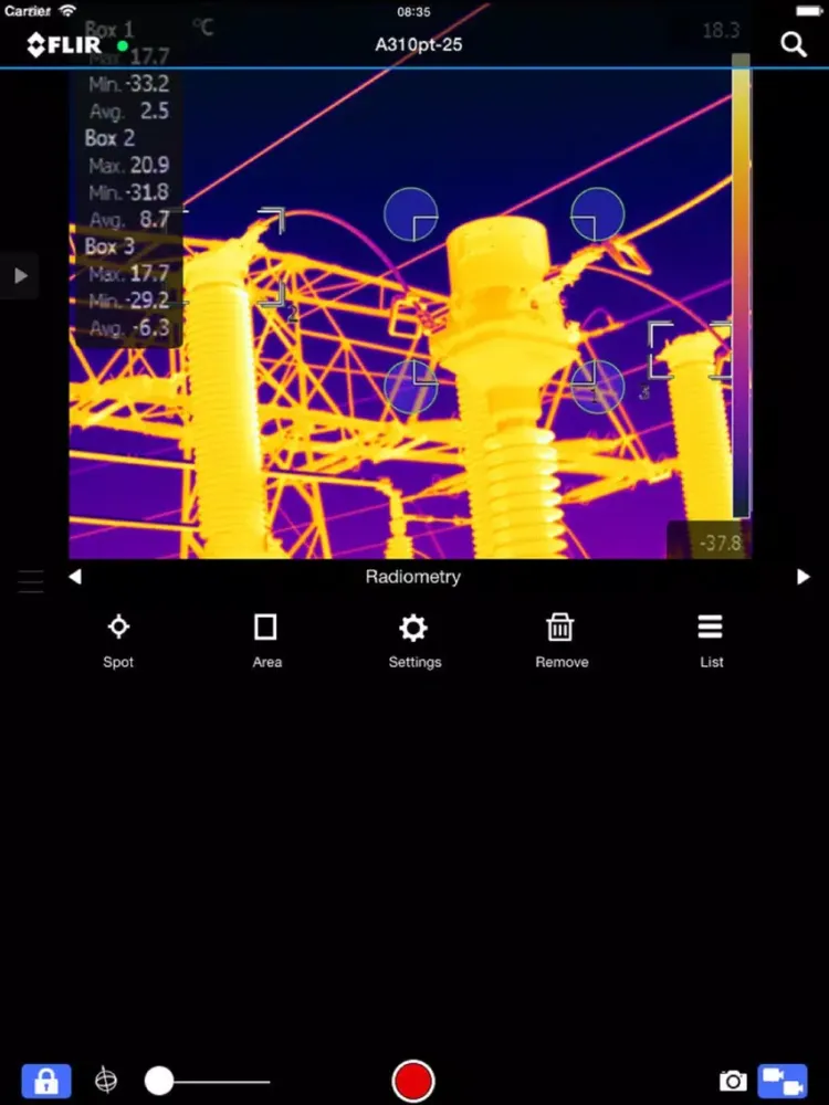 ภาพหน้าจอของ FLIR Mobile iPad 