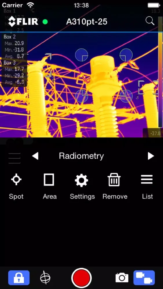 ภาพหน้าจอของ FLIR Mobile