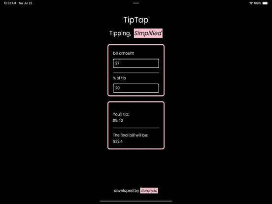 Zrzuty ekranu TipTap: Tipping Calculator iPad 
