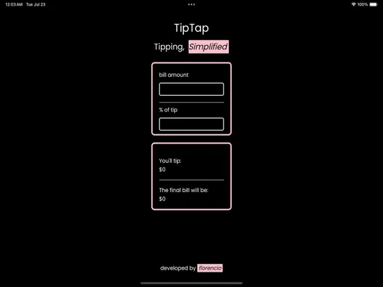 Zrzuty ekranu TipTap: Tipping Calculator iPad 