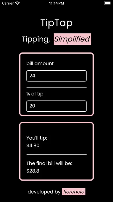 Zrzuty ekranu TipTap: Tipping Calculator