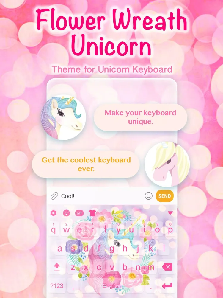 Flower Wreath Unicorn Keyboard Screenshots
