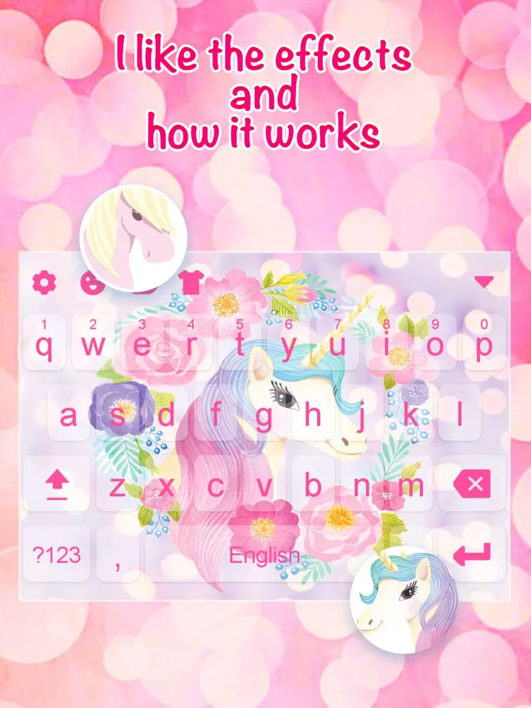 Flower Wreath Unicorn Keyboard Screenshots