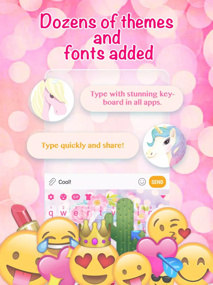 Flower Wreath Unicorn Keyboard Screenshots