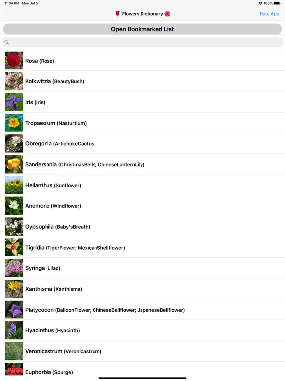Flowers Dictionary with Images iPad  スクリーンショット