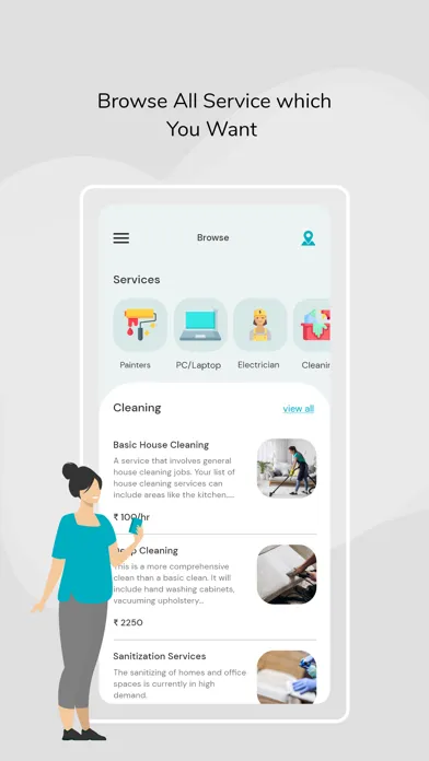 Capturas de tela do E-Services (Flutter)