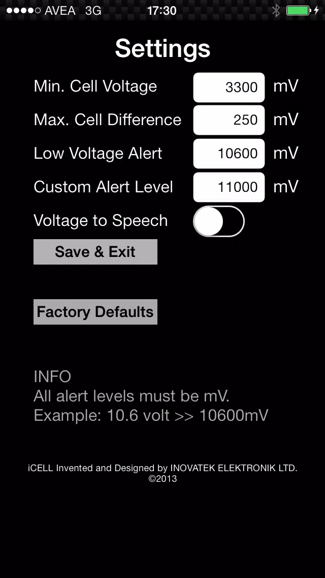 ภาพหน้าจอของ iCELL Battery Monitor