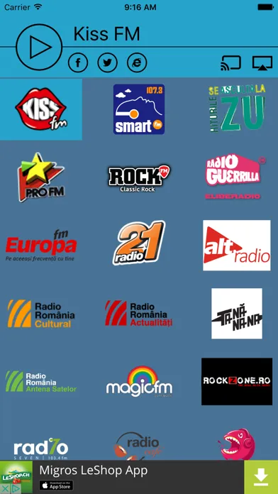 Screenshot di asculta.fm