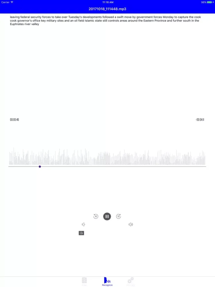 Speech Recognition - RECOG iPad  Screenshots