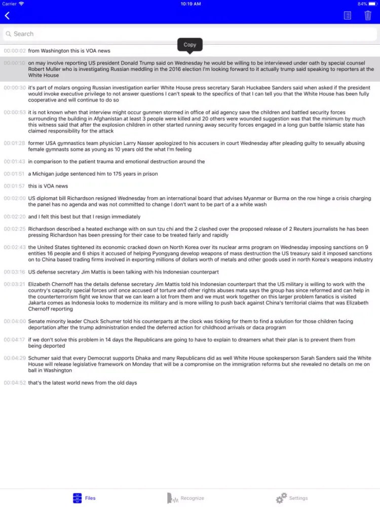 Speech Recognition - RECOG iPad  Screenshots