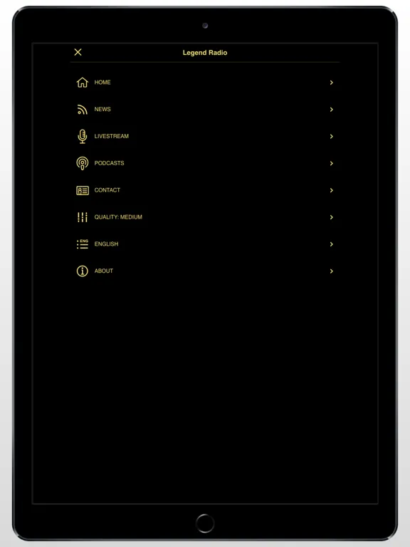 Ảnh chụp màn hình của Legend Radio iPad 
