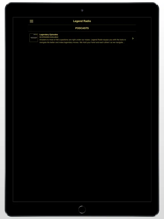 Ảnh chụp màn hình của Legend Radio iPad 