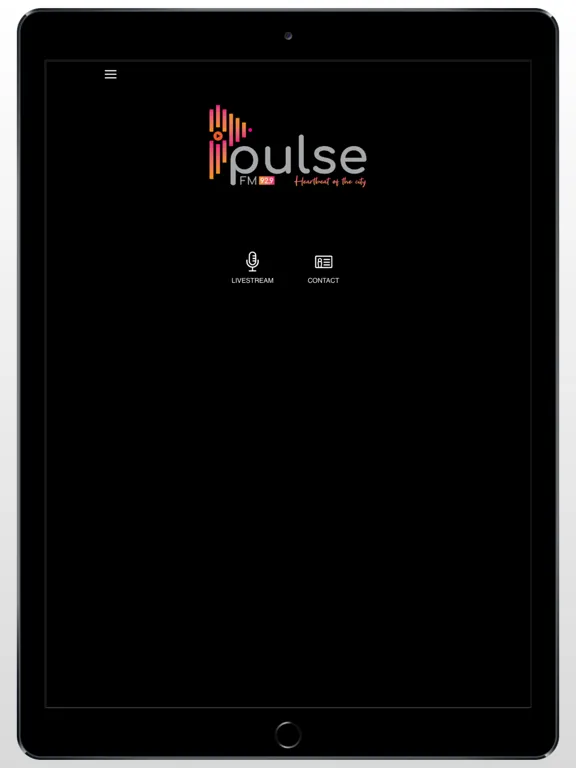 Tangkapan layar Pulse FM 92.9 iPad 
