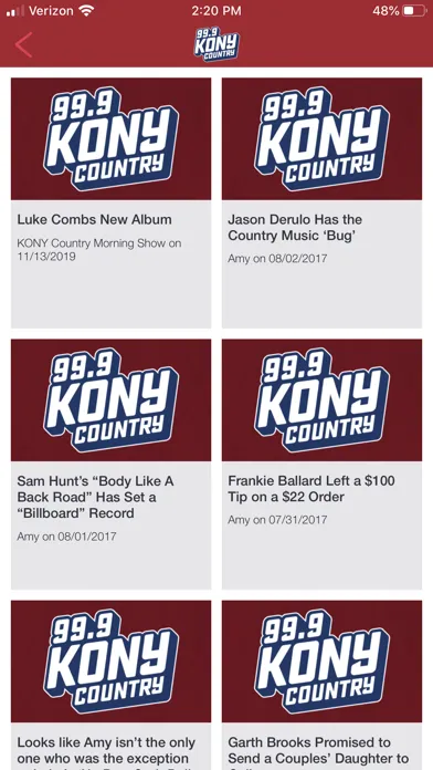 Capturas de tela do KONY Radio