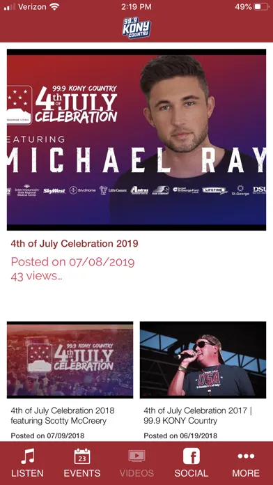 Capturas de tela do KONY Radio