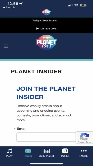Planet 105.1 스크린샷