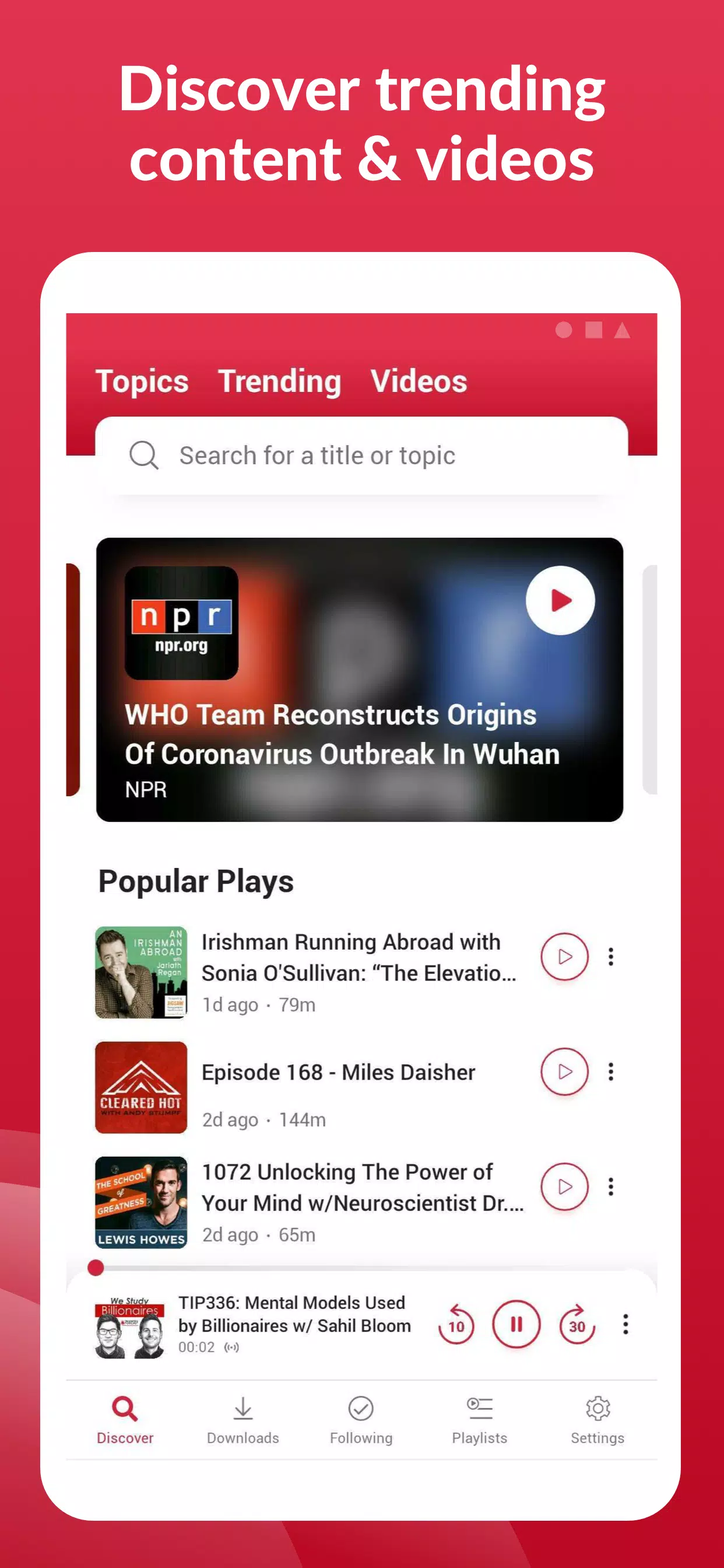 Offline Podcast App: Player FM Screenshots