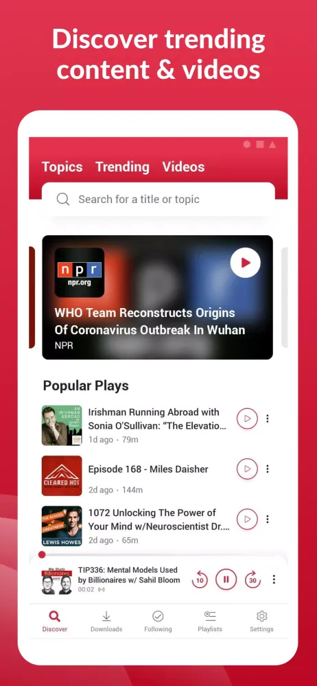Capturas de pantalla de Offline Podcast App: Player FM