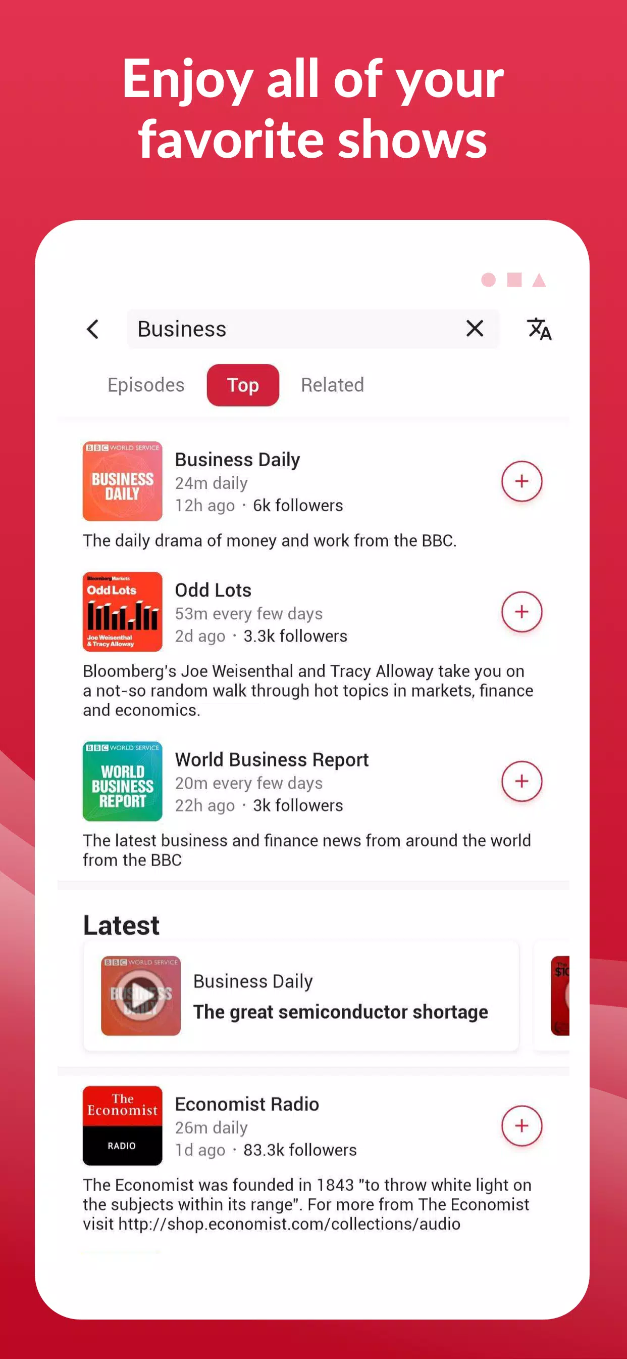 Offline Podcast App: Player FM Screenshots