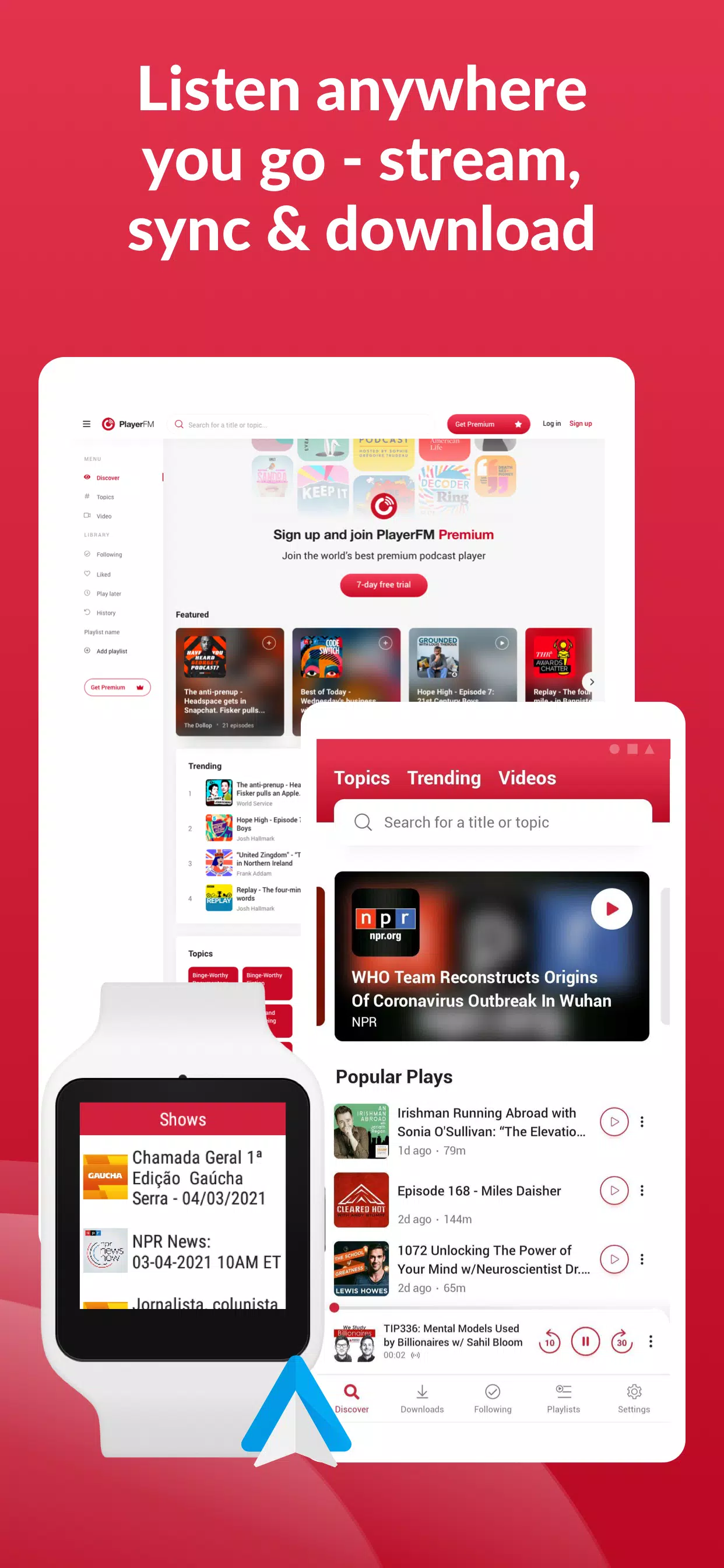 Offline Podcast App: Player FM Screenshots