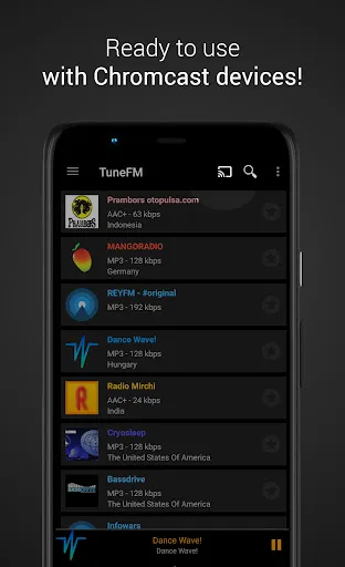 Captures d'écran de Internet Radio Player - TuneFm