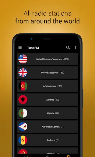Captures d'écran de Internet Radio Player - TuneFm