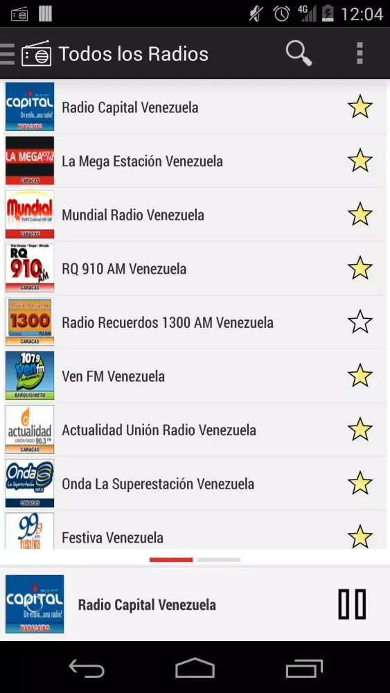 Tangkapan skrin RADIO VENEZUELA PRO