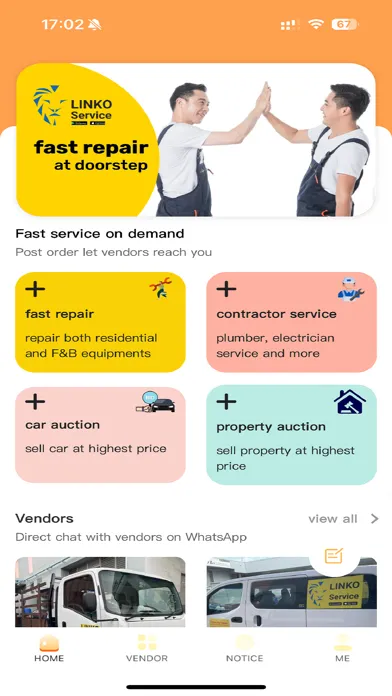 Captures d'écran de Linko Service
