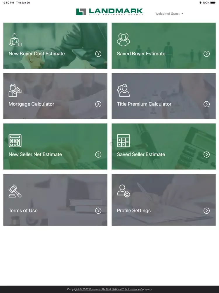 Ảnh chụp màn hình của Landmark Title Agency iPad 