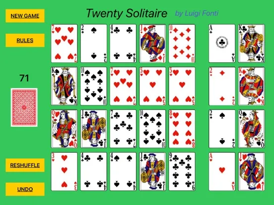 Tangkapan layar Twenty Solitaire iPad 