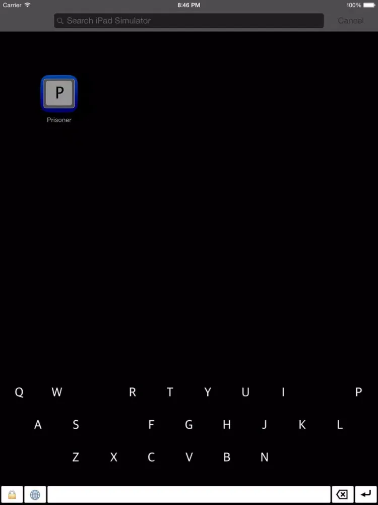 Ảnh chụp màn hình của The Prisoner's Keyboard iPad 