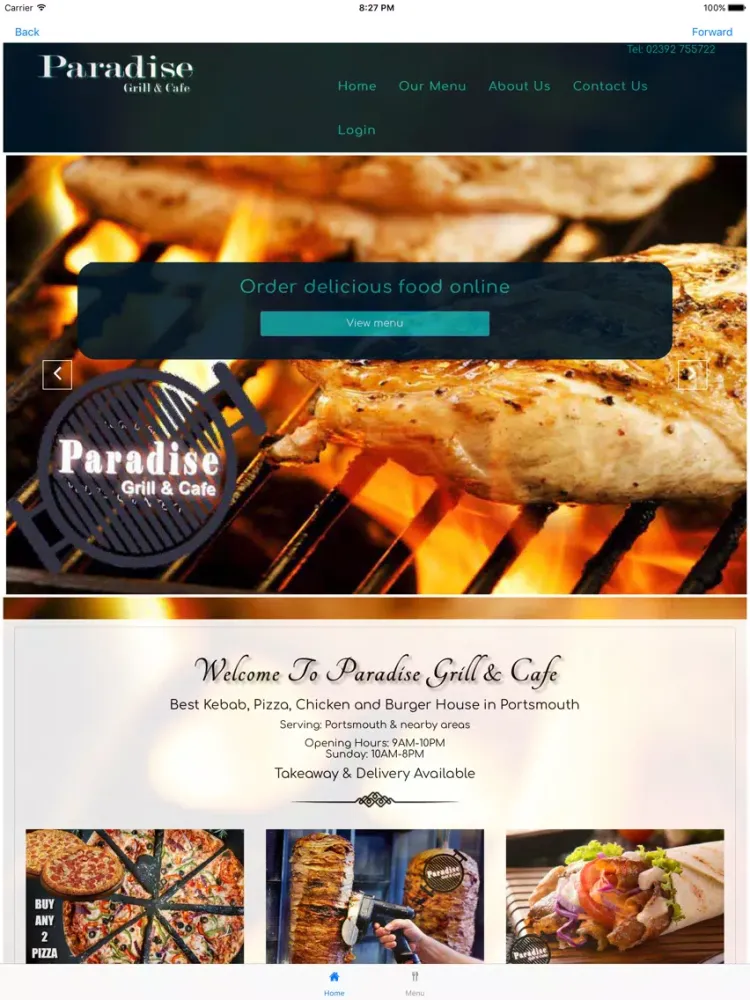 Paradise Grill and Cafe iPad  Screenshots