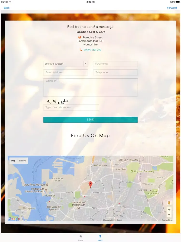 Paradise Grill and Cafe iPad  Screenshots
