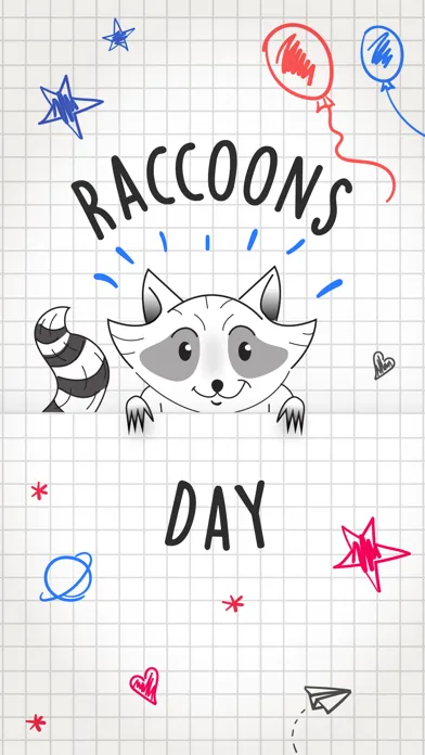 Raccoons day Stickers Ekran Görüntüleri