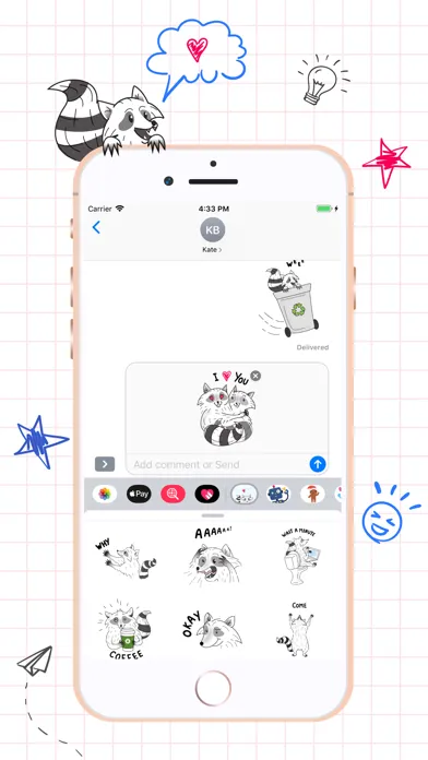 Raccoons day Stickers Ekran Görüntüleri